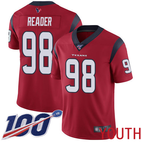 Houston Texans Limited Red Youth D J  Reader Alternate Jersey NFL Football #98 100th Season Vapor Untouchable->youth nfl jersey->Youth Jersey